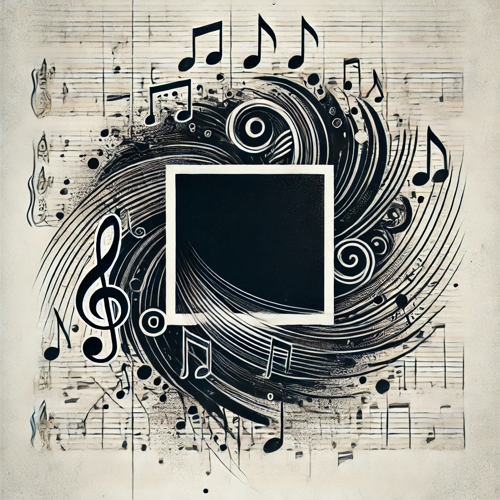 black rectangle on sheet music