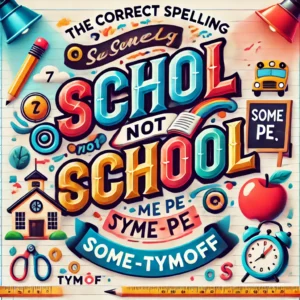 The the correct spelling is school not school. some pe – tymoff